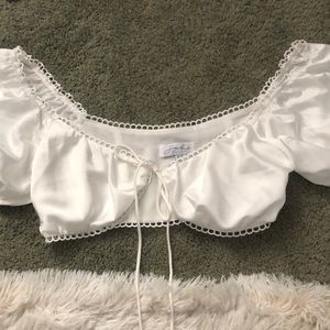 SABO SKIRT EYELET TRIM TIE FRONT TOP